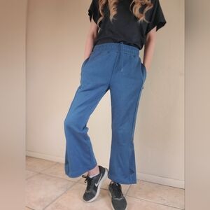 Adidas by Stella McCartney Blue Comfy Casual Cropped Sweatpants Wide Leg Size S